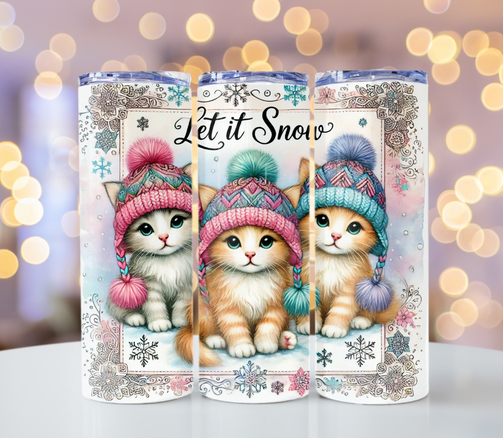 Let It Snow Winter Cats Tumbler | Glitz & Glamour Tumblers