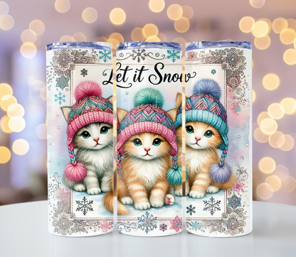 Let It Snow Winter Cats Tumbler | Glitz & Glamour Tumblers