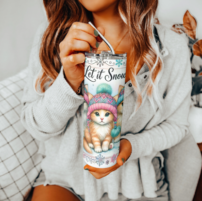 Let It Snow Winter Cats Tumbler | Glitz & Glamour Tumblers