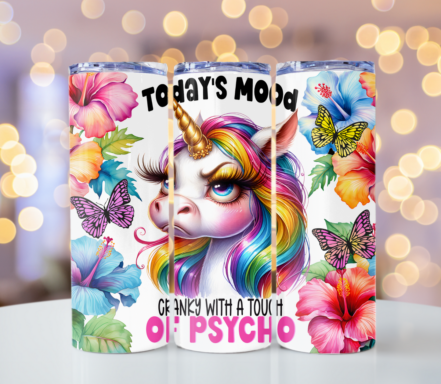 Funny Moody Unicorn Tumbler | Glitz & Glamour Tumblers