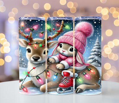 Reindeer and Bunny Christmas Tumbler | Glitz & Glamour Tumblers