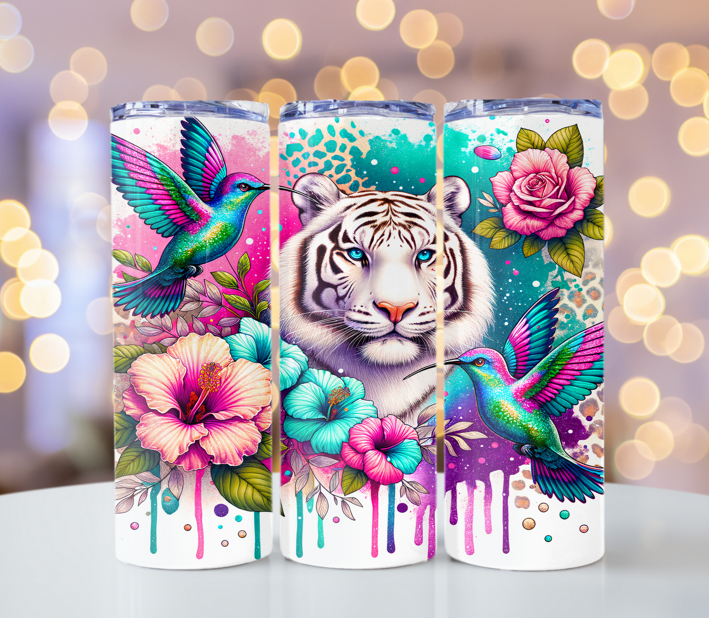 White Tiger Tumbler | Glitz & Glamour Tumblers