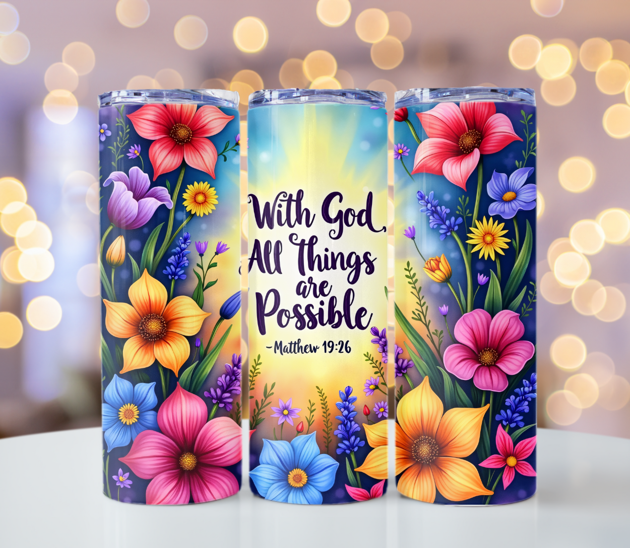 With God  Faith Tumbler | Glitz & Glamour Tumblers