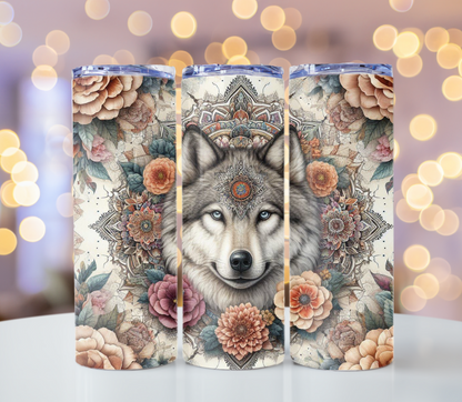 Wolf Boho Design Tumbler | Glitz & Glamour Tumblers